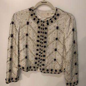 Alice & Olivia beaded/rhinestone blazer